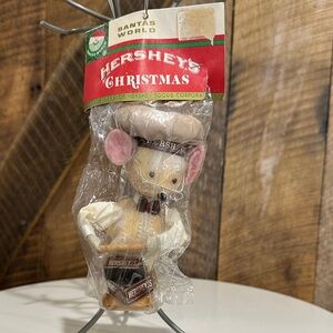 Vintage Kurt Adler Hershey’s Christmas  Corn Husk Mouse Ornament 1983 NIP